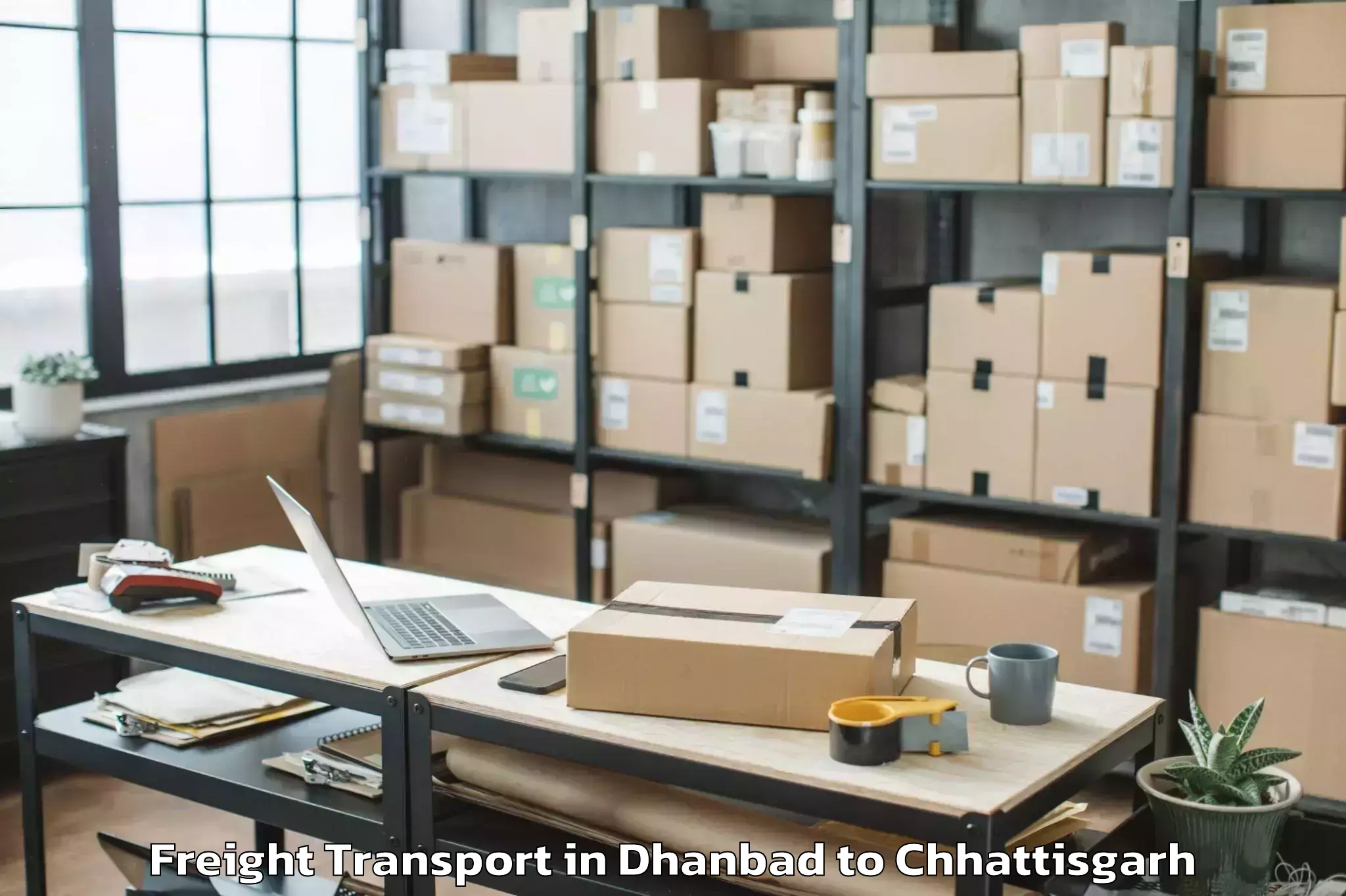 Book Your Dhanbad to Kalinga University Raipur Freight Transport Today